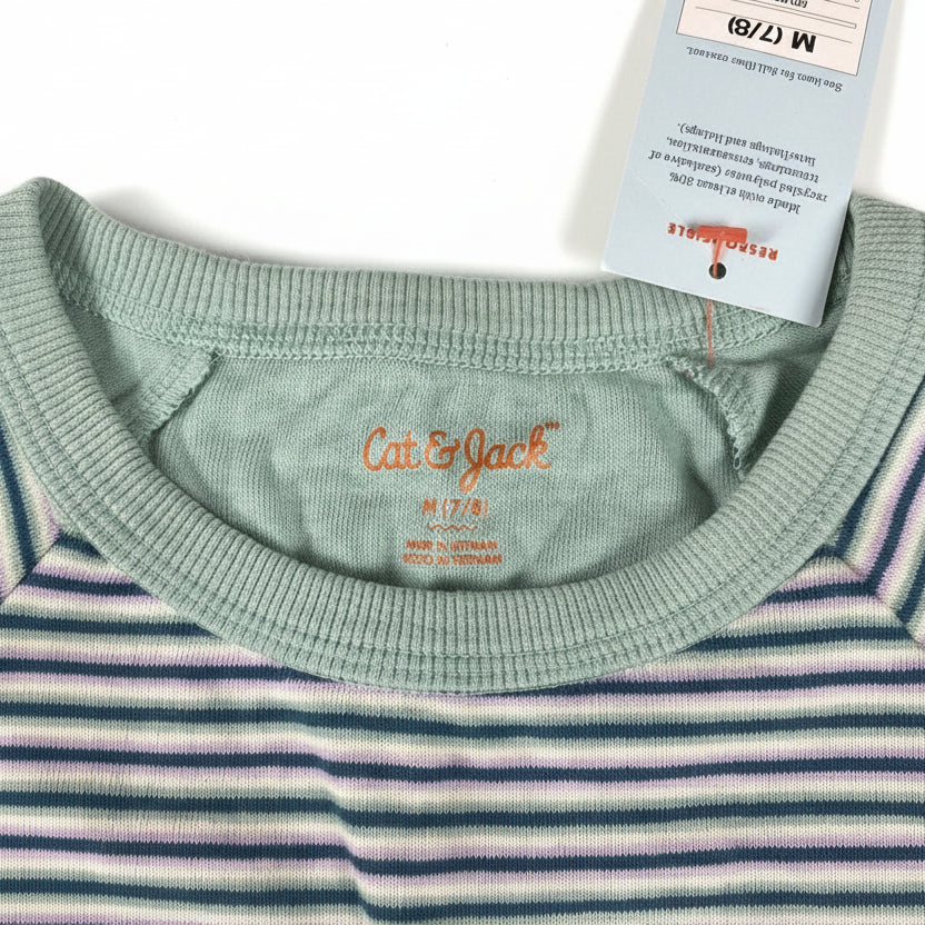Cat & Jack Long Sleeve Girls Striped Shirt Multicolored