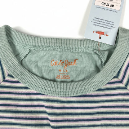 Cat & Jack Long Sleeve Girls Striped Shirt Multicolored