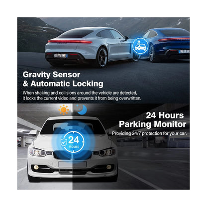 Miden S7 2.5K Dual Dash Cam Front and Rear with 64GB SD Card