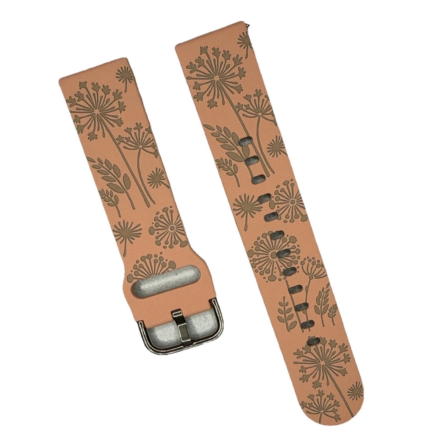 Wearlizer Flower Engraved Wristwatch Band Silicone for Samsung