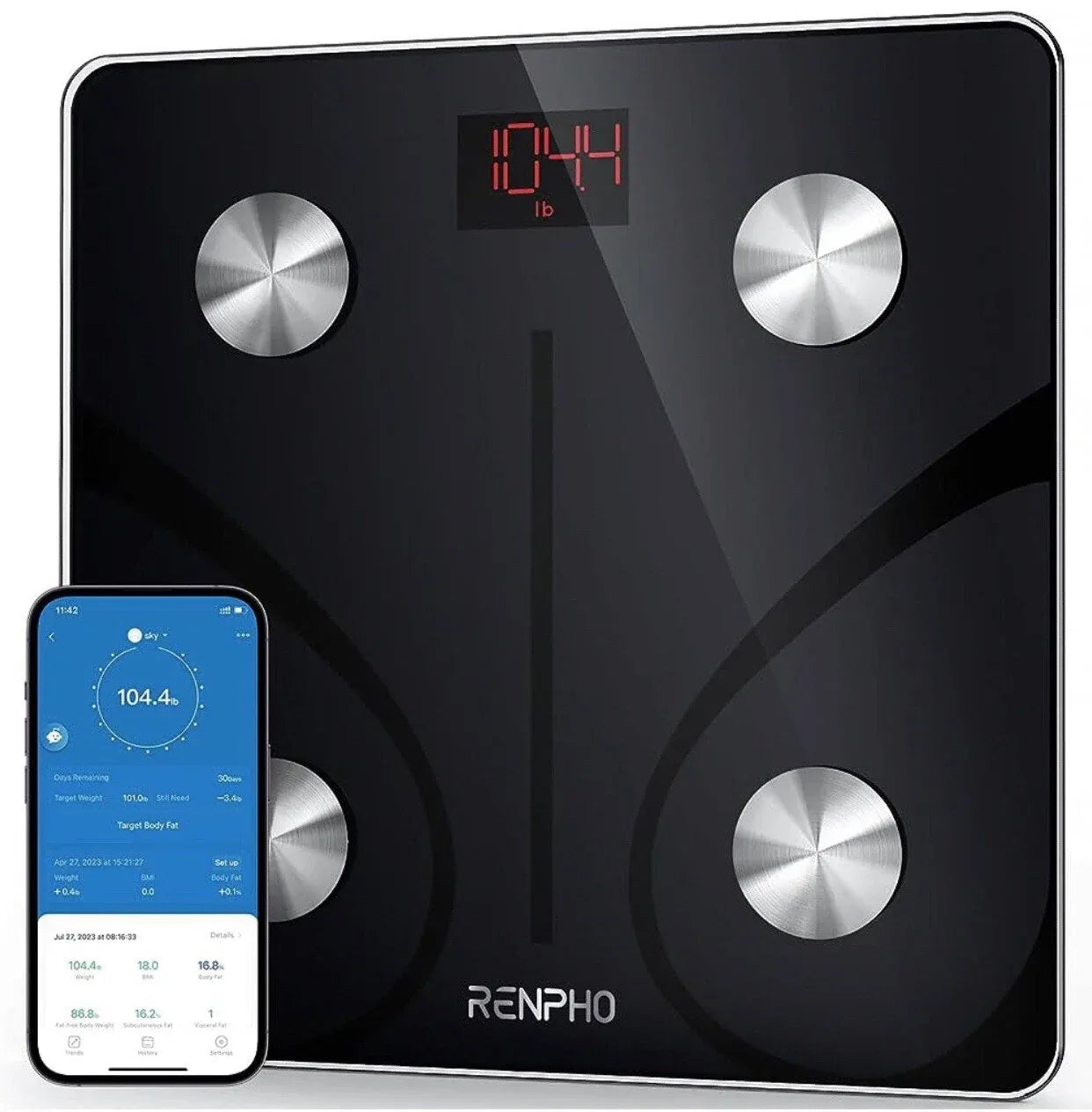 RENPHO Bluetooth Smart Body Fat Scale with 180 kg Capacity - Gomix Brands Outlet