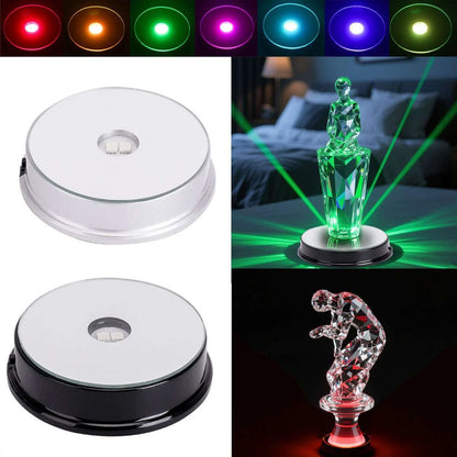 YUYTE LED Light Base Stand, Round Crystal Display