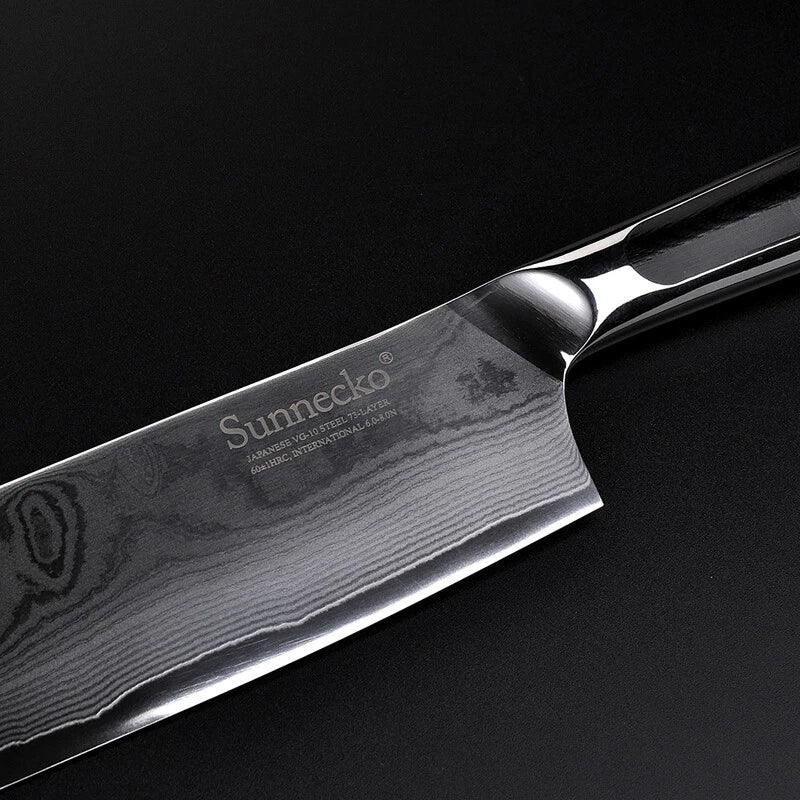 Sunnecko 7‑inch Damascus Steel Nakiri Chef Knife for Vegetables