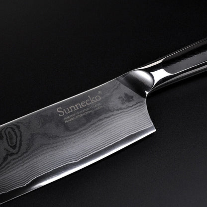 Sunnecko 7‑inch Damascus Steel Nakiri Chef Knife for Vegetables