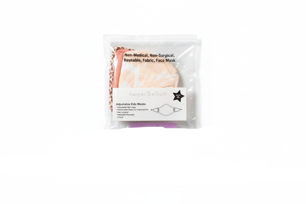 Harper & Elliott Adjustable Kids Face Mask Pack of 3
