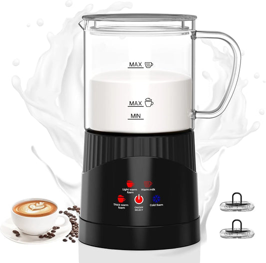 Omisoon NPD01 500W Black Milk Frother with 400ml Heated Jug