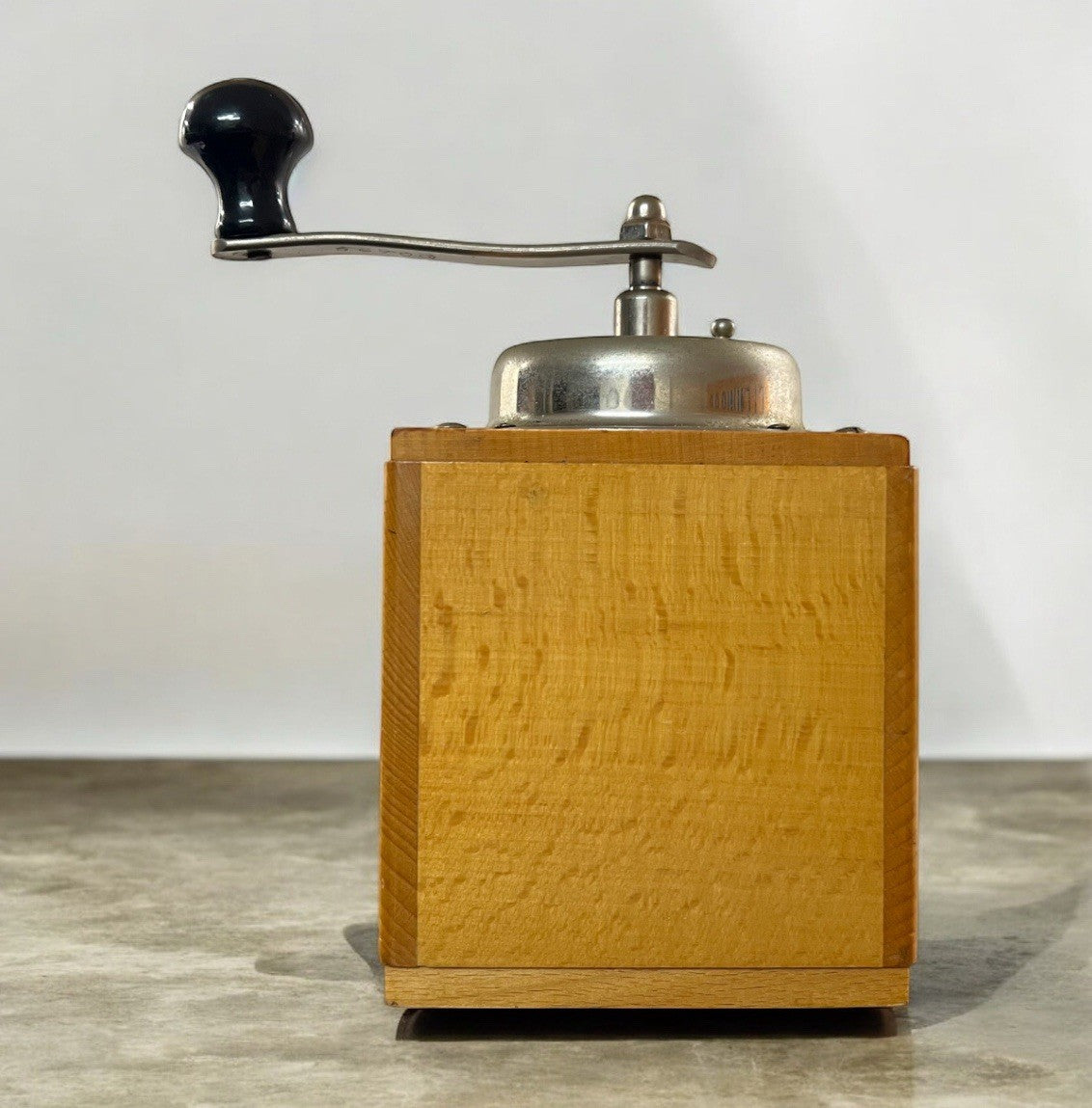 Vintage German Wooden Hand-Crank Coffee Grinder by Zassenhaus