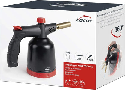 Lacor 68968 Black Professional Kitchen Gas Burner 3600W Torch - Gomix Brands Outlet