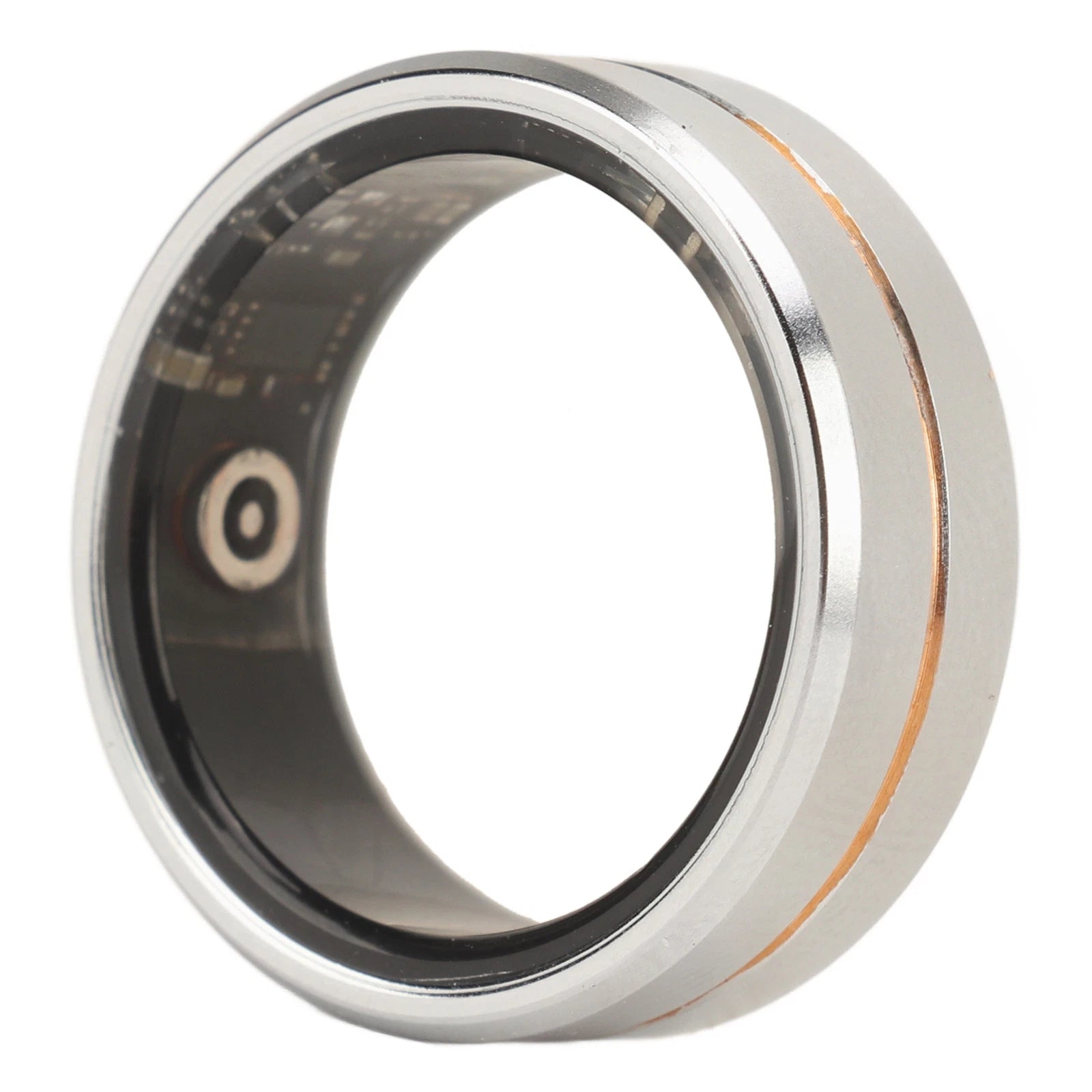 Silver Smart Ring Remote Control Health Tracker for Fitness