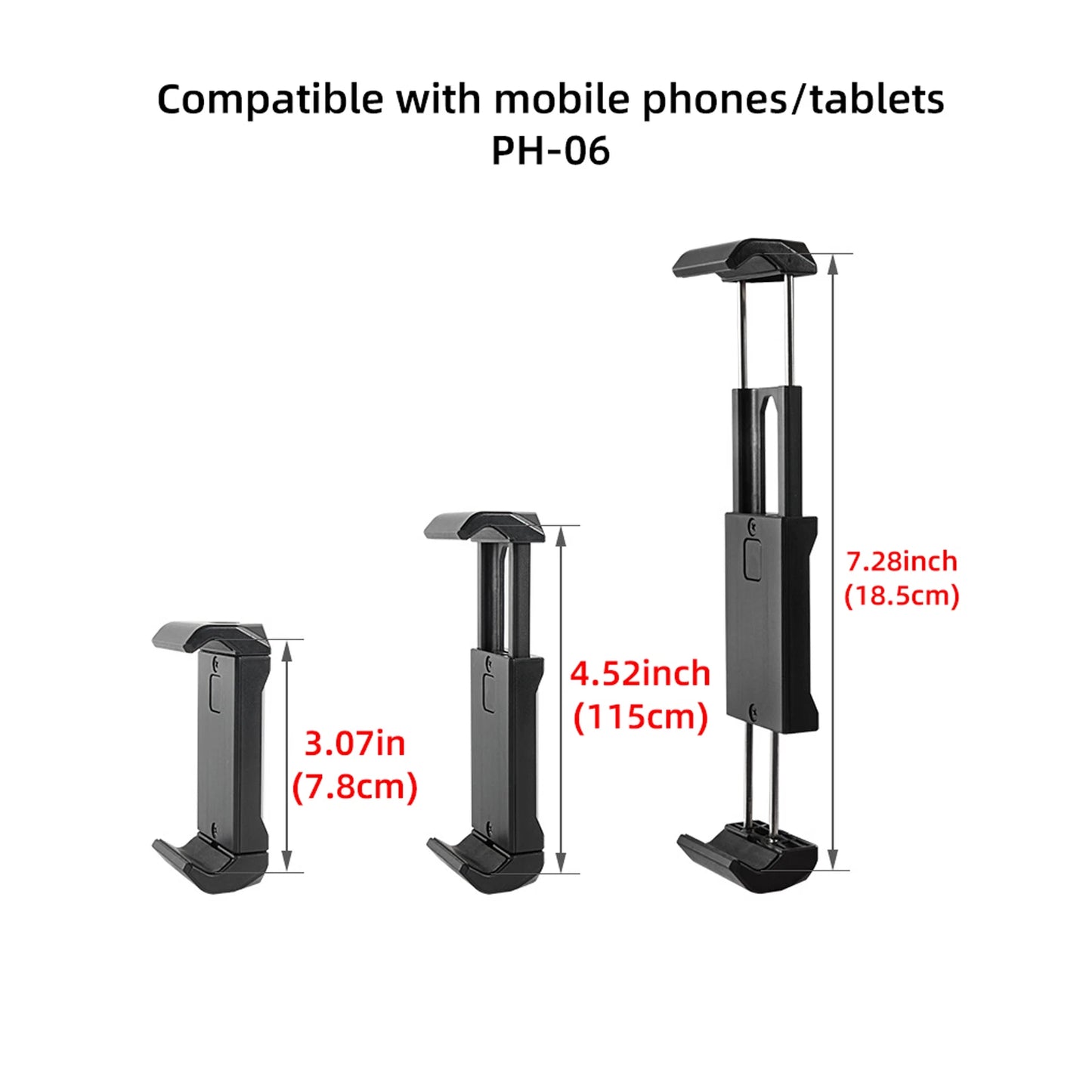 BEXIN MS06-S mini desktop tripod with phone holder attachment for DSLR cameras and smartphones on white background