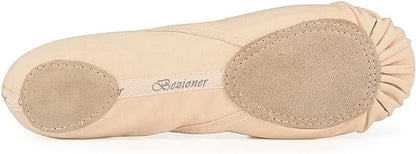 Bezioner Light Pink Canvas Ballet Shoes for Girls