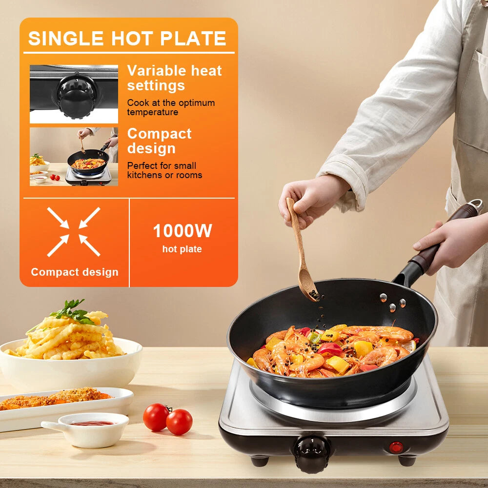 Uten Electric Countertop Single Burner 21cm, 1000W