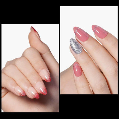 TOMICCA Short Oval French Nail Tips 510 pcs Half Cover