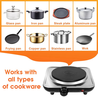 Uten Electric Countertop Single Burner 21cm, 1000W