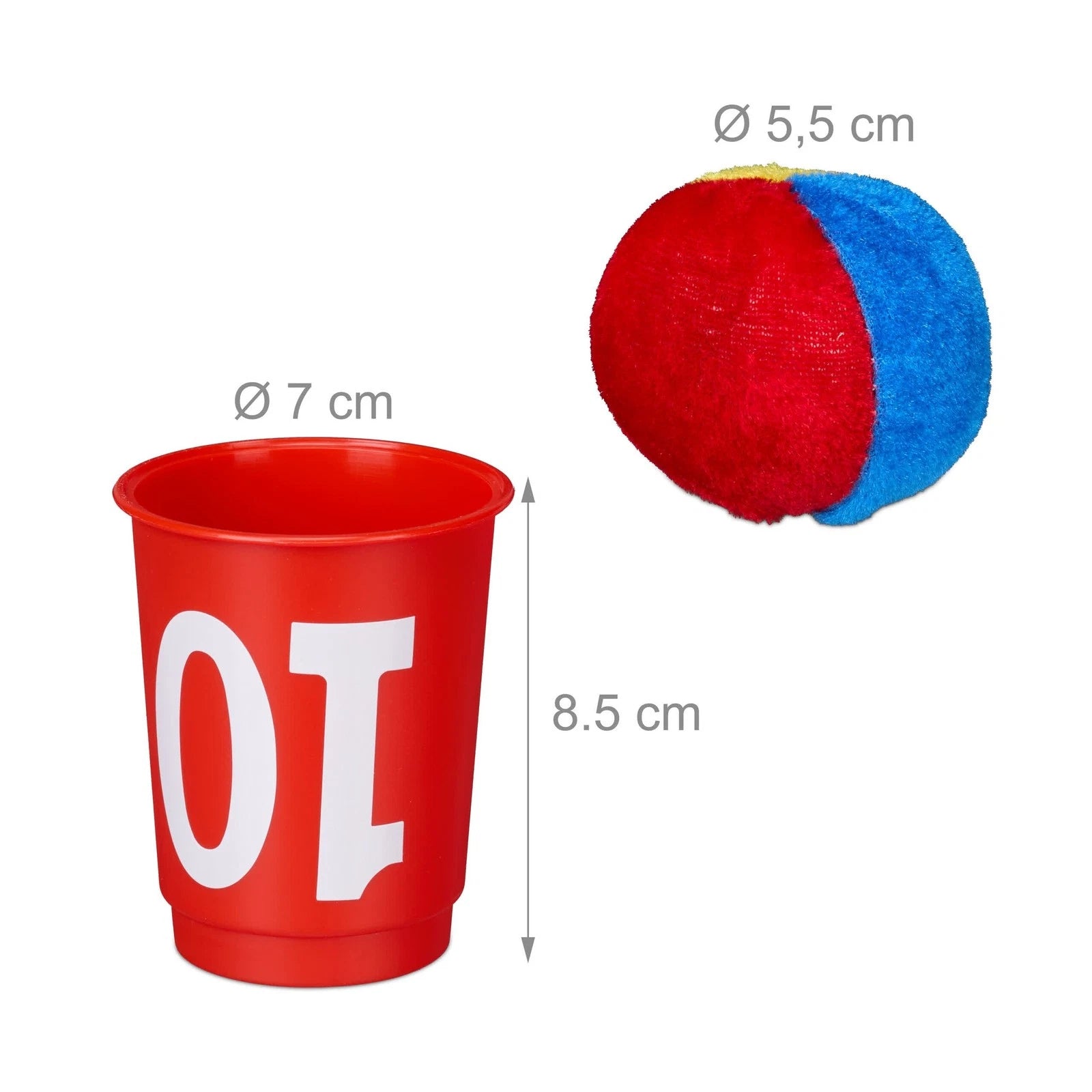 Relaxdays Red Can Throw Ball Game Set for Kids
