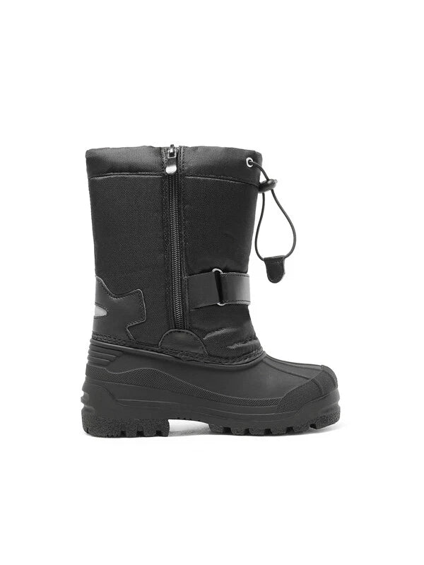 Dream Pairs Kids Waterproof Mid-Calf Black Snow Boots Size 4