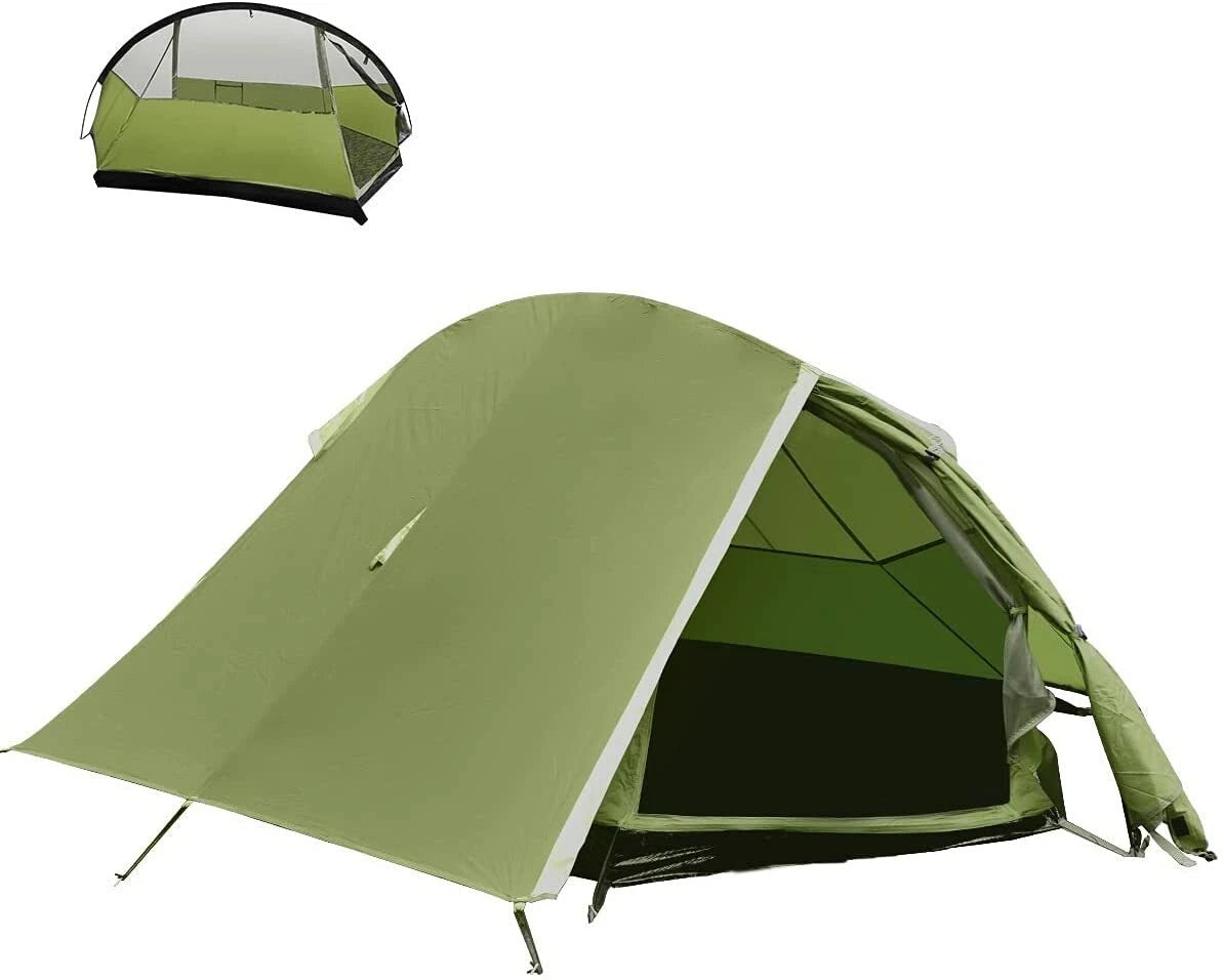 Portable Retractable Beach Shelter Waterproof UV-Resistant 3-Person Green