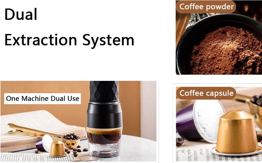 Hand Coffee Machine Hand Espresso Portable Mini Coffee Maker for Powder Capsule