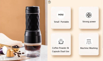 Hand Coffee Machine Hand Espresso Portable Mini Coffee Maker for Powder Capsule