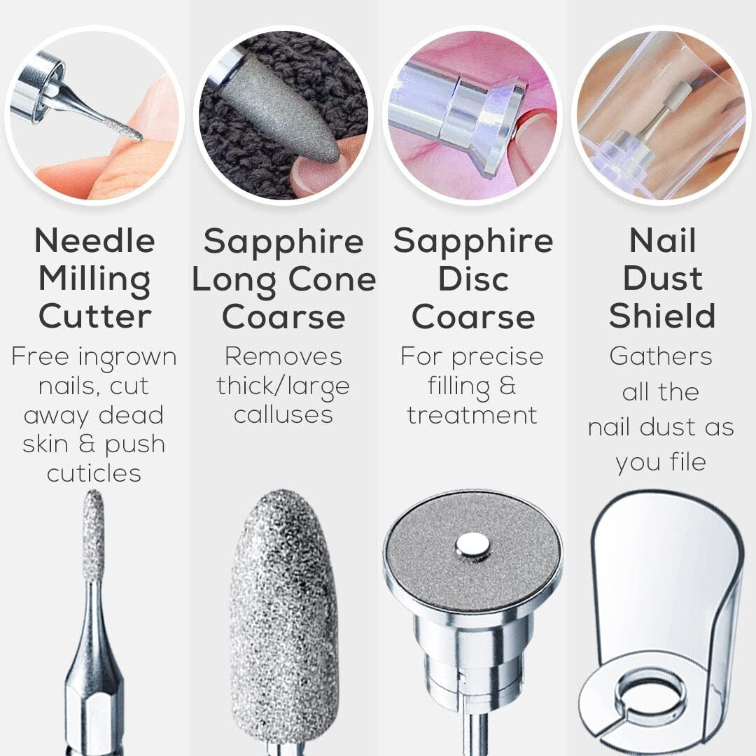 Beurer Professional Portable Nail Drill Kit with 10 Attachments