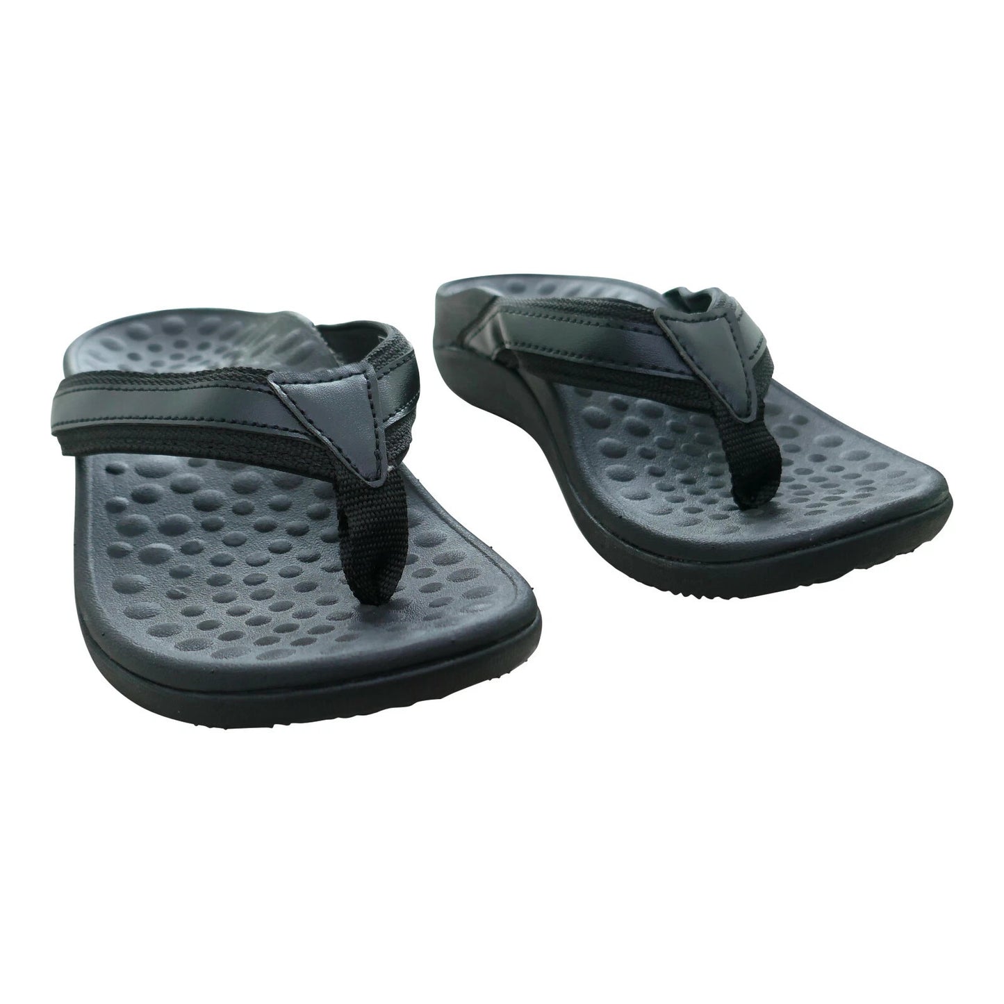 Orthopaedic Men's Sandals Arch Support Plantar Fasciitis Heel Pain Black