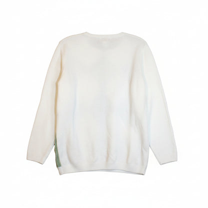 Alfred Dunner Lake Geneva Ivory Green Chenille Pullover Sweater