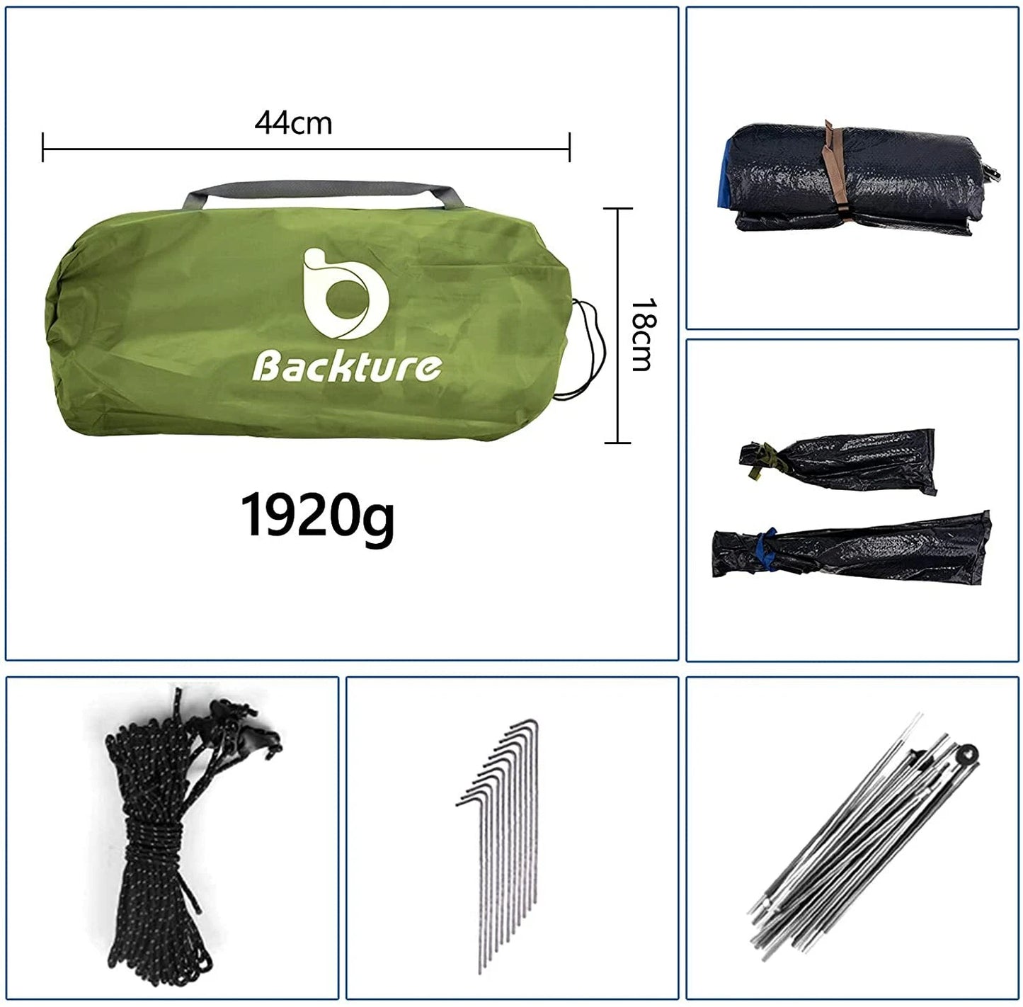 Portable Retractable Beach Shelter Waterproof UV-Resistant 3-Person Green