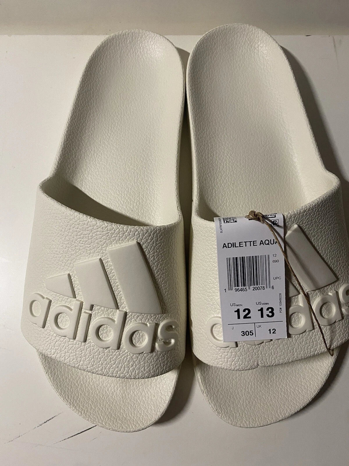 Adidas Adilette Aqua Men's Beige Slip-On Sandals Size 12