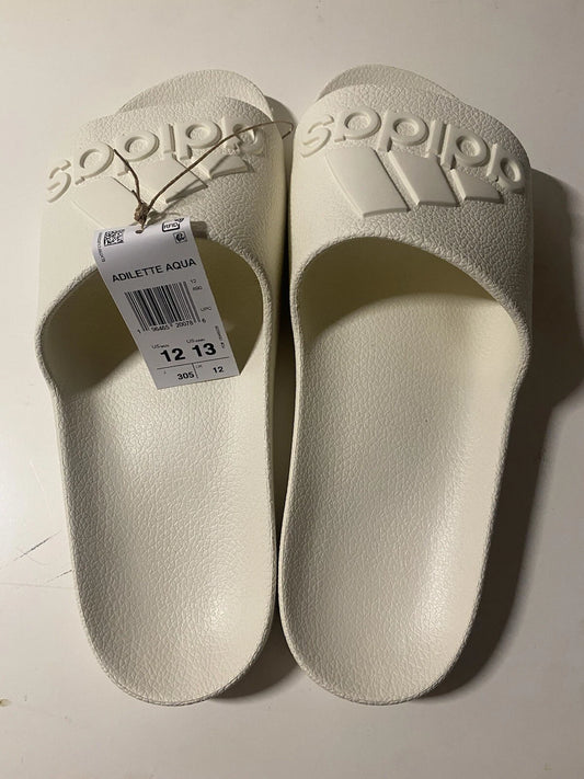 Adidas Adilette Aqua Men's Beige Slip-On Sandals Size 12