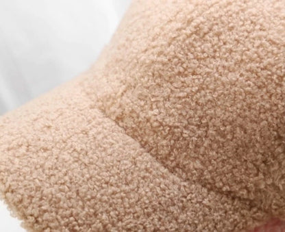 Winter Plush Adjustable Lamb Wool Baseball Cap for Women