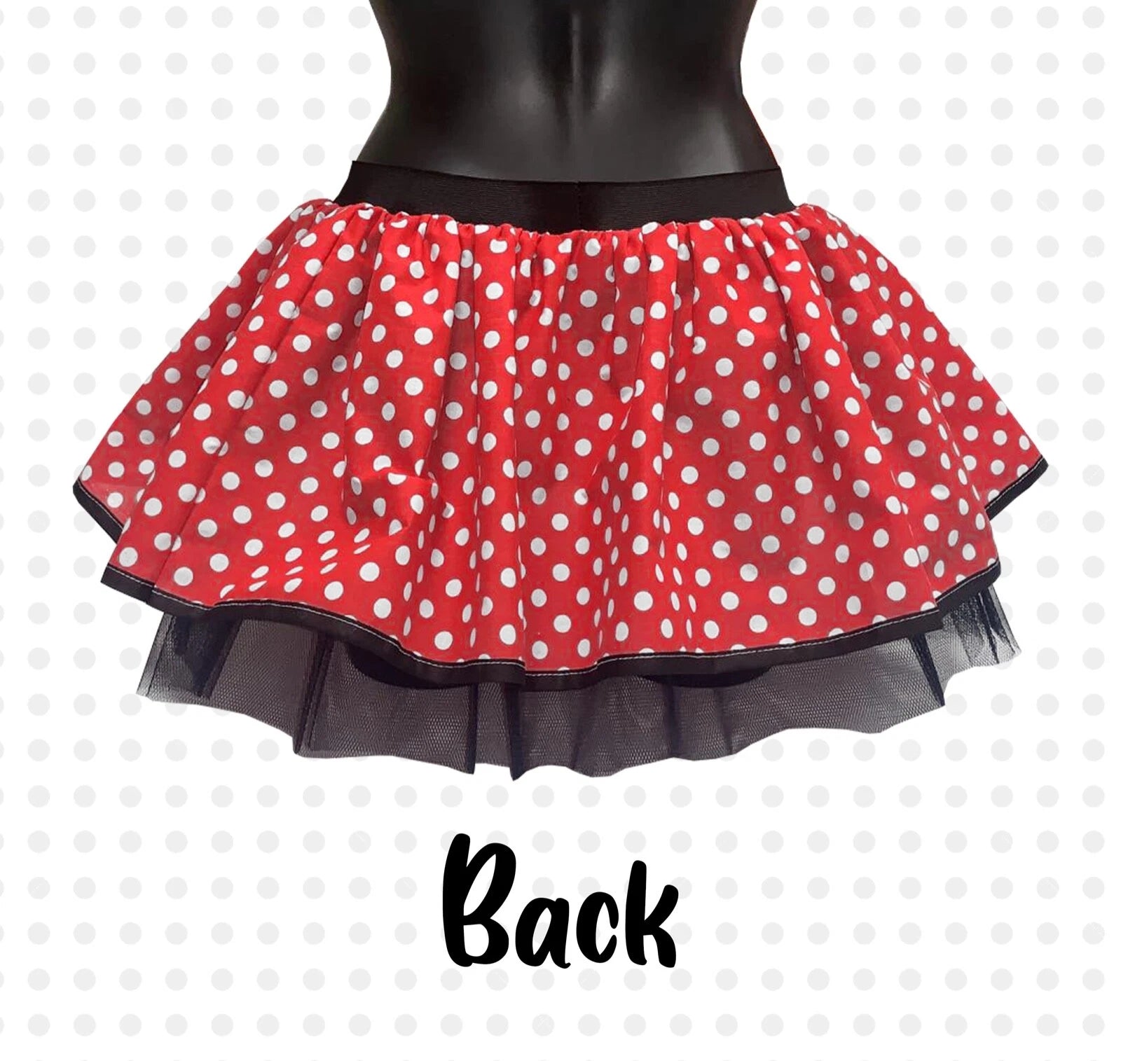 Red Polka Dot Tutu Skirt for 80s Fancy Dress Party