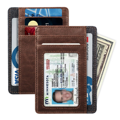 Slim Minimalist RFID Blocking Leather Card Wallet Multiple Color Options
