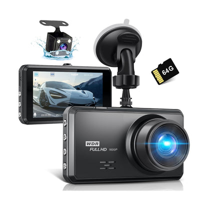 Miden S7 2.5K Dual Dash Cam Front and Rear with 64GB SD Card