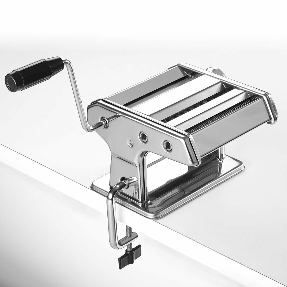 Metaltex 3‑In‑1 Stainless Steel Pasta Maker with Tabletop Clamp