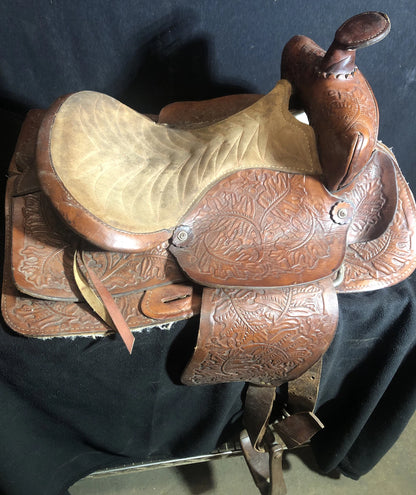 Ralide Vintage Western Leather Sheep Fleece Adult Horse Saddle