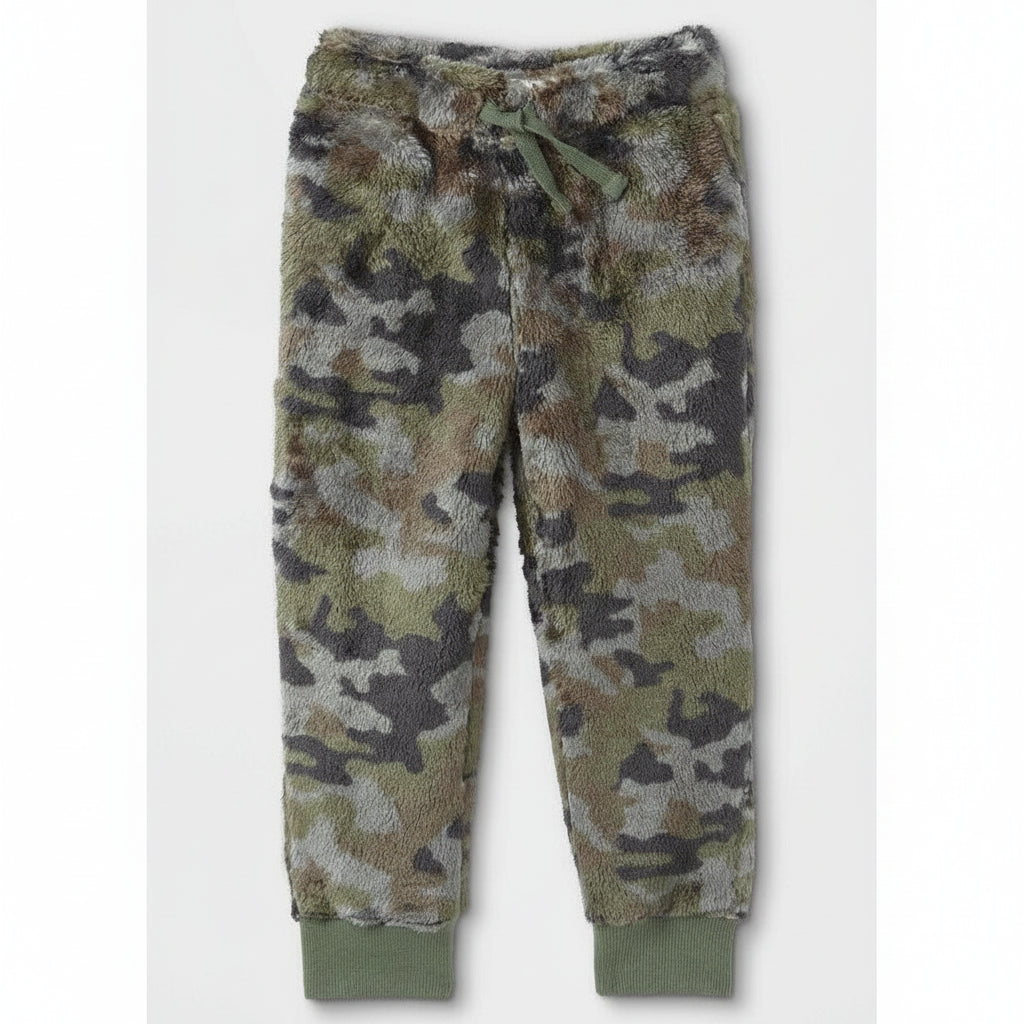 Cat & Jack Toddler Sherpa Jogger Pants – Green Camo – 18M