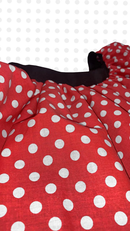 Red Polka Dot Tutu Skirt for 80s Fancy Dress Party
