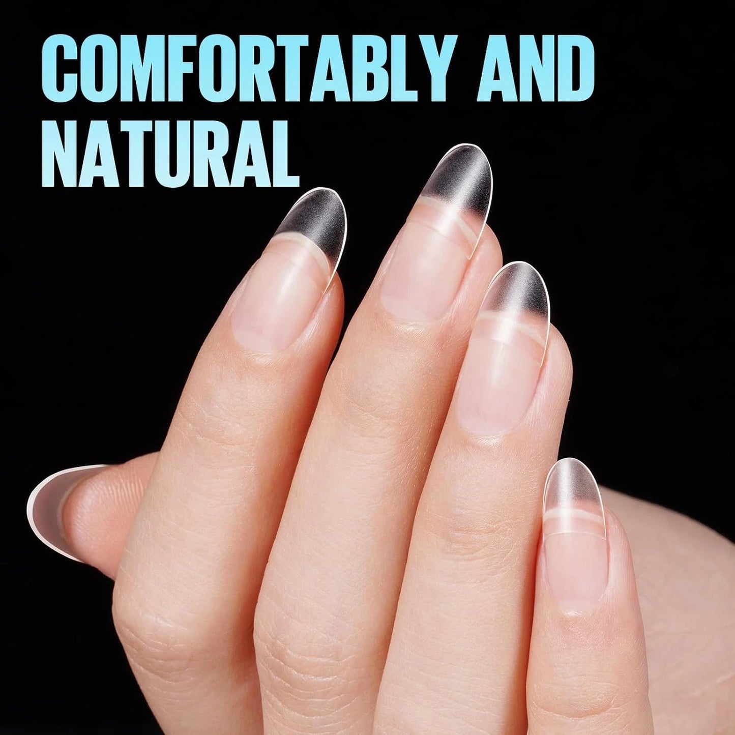 TOMICCA Short Oval French Nail Tips 510 pcs Half Cover