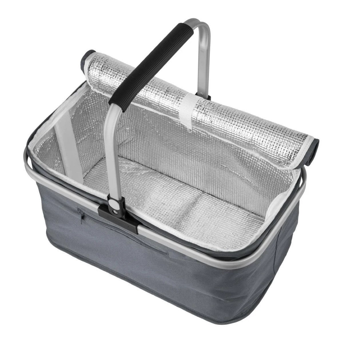 TopMove Foldable Insulated Shopping Basket Grey