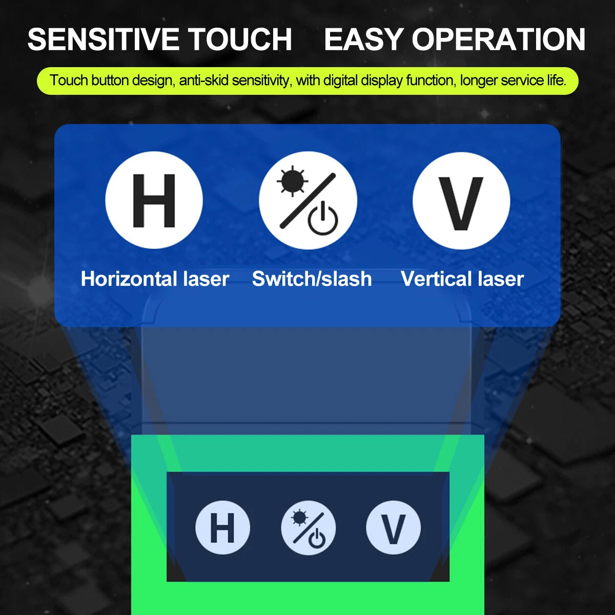 16-Line Self-Leveling Green Laser Level Tool with Rotary Measure