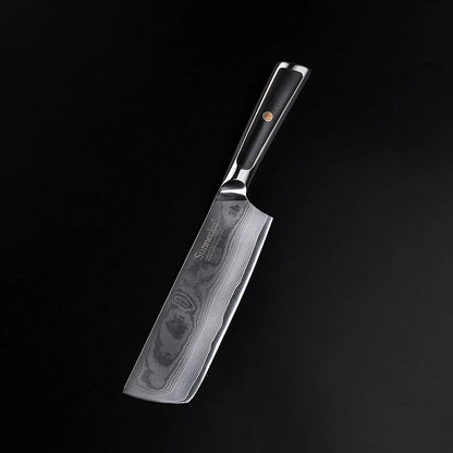 Sunnecko 7‑inch Damascus Steel Nakiri Chef Knife for Vegetables