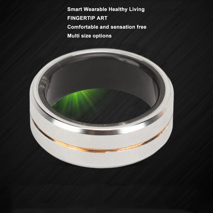Silver Smart Ring Remote Control Health Tracker for Fitness