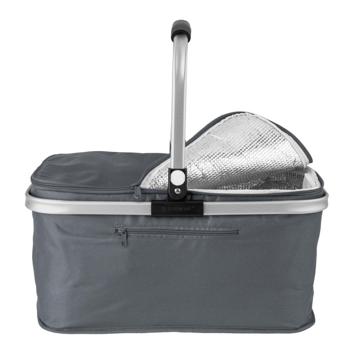 TopMove Foldable Insulated Shopping Basket Grey