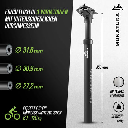 Premium Adjustable Suspension Seatpost Ø272/309/316 for Road & Mountain Bikes