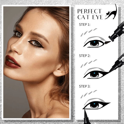 Cleof 6mm Winged Waterproof Black Eyeliner Stamp – Long‑Lasting