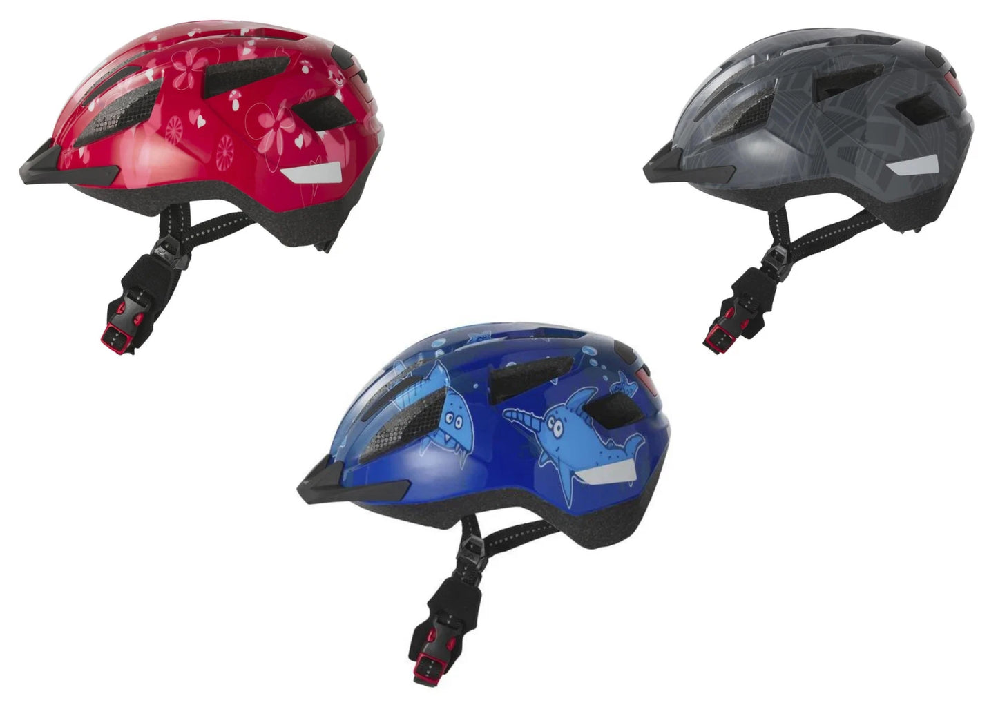 Crivit Kids' Lightweight Bike Helmet with LED Light, Insect Screen, Washable Lining