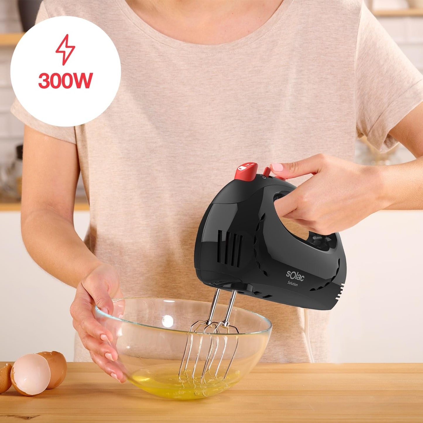 Solac Hand Mixer 300W 5 Speeds Plastic Black S91300400