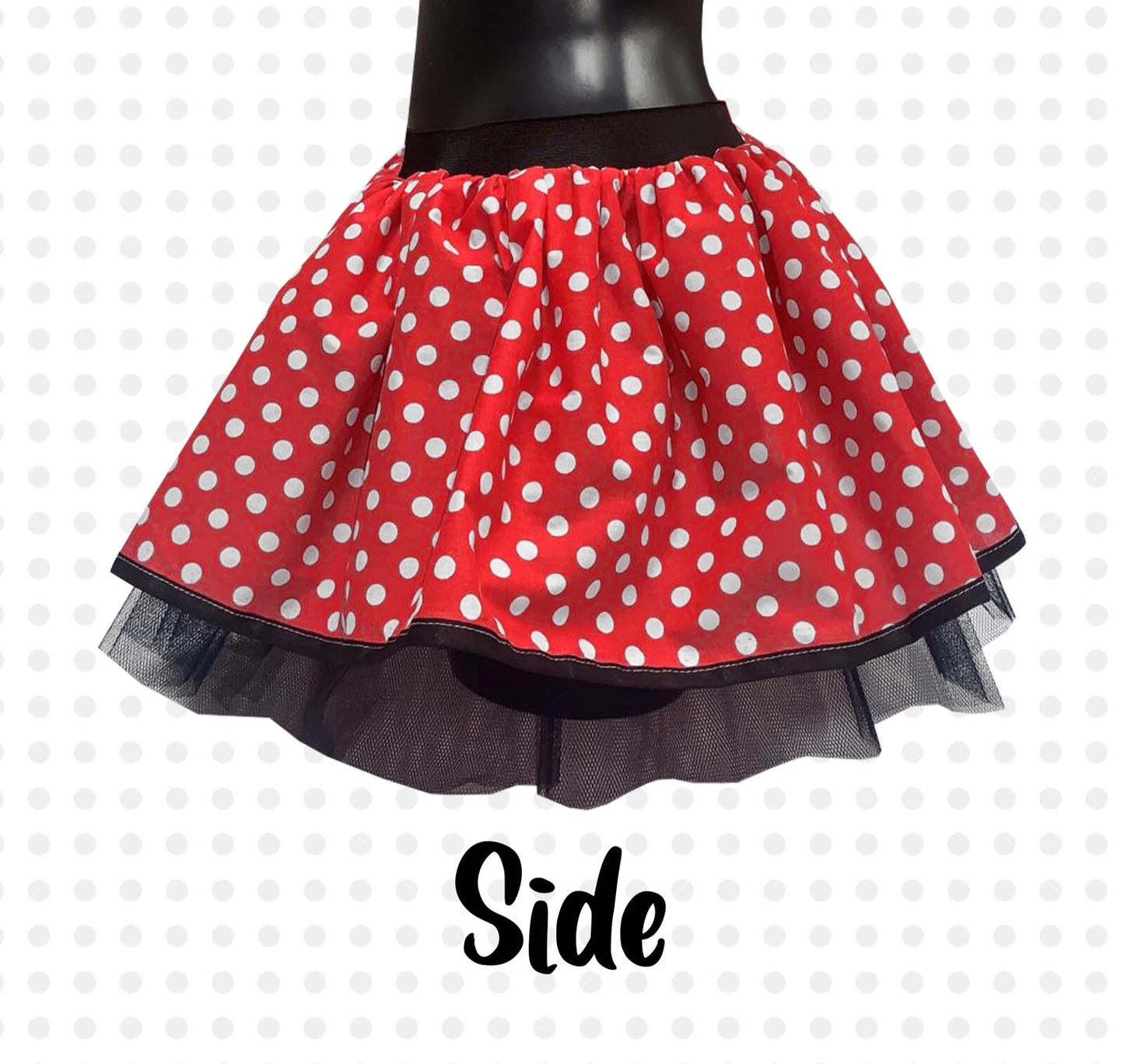 Red Polka Dot Tutu Skirt for 80s Fancy Dress Party
