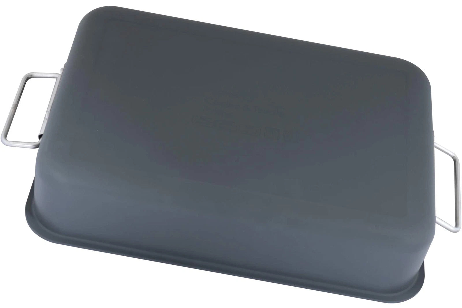 Prima Gray Aluminum Roaster 14x10 Inch Oval Nonstick Pan