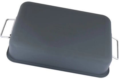 Prima Gray Aluminum Roaster 14x10 Inch Oval Nonstick Pan